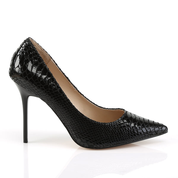 CLASSIQUE-20SP Pumps Schwarz Snake-Print Leder | Pleaser SALE