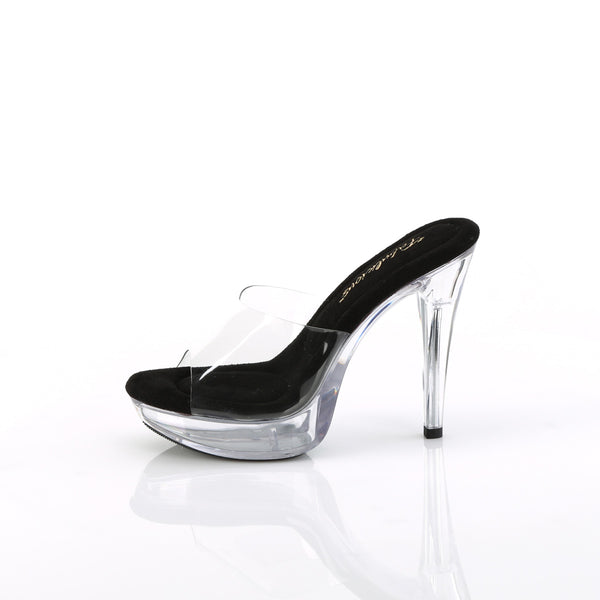 COCKTAIL-501 Plateau Pantoletten Transparent/Schwarz von Fabulicious – Ansicht 3