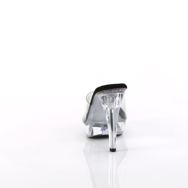 COCKTAIL-501 Plateau Pantoletten Transparent/Schwarz von Fabulicious – Ansicht 4
