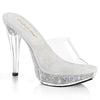 COCKTAIL-501RSI Plateau Pantoletten Glitzer Silber von Fabulicious