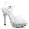 COCKTAIL-508DM Plateau Sandaletten Glitzer Silber von Fabulicious
