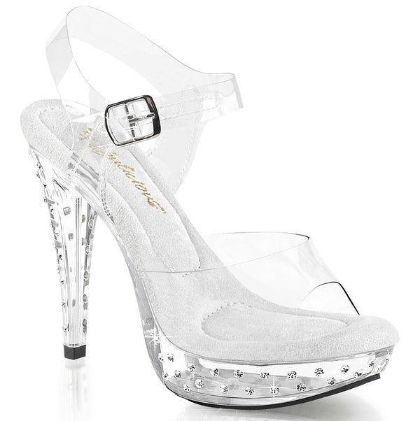 COCKTAIL-508SDT Plateau Sandaletten Transparent von Fabulicious
