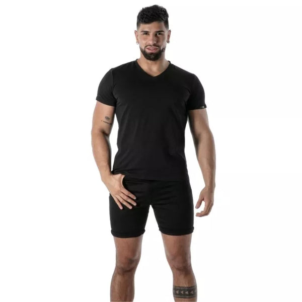 Schwarzes Colorful-T-Shirt von TOF Paris – Ansicht 2