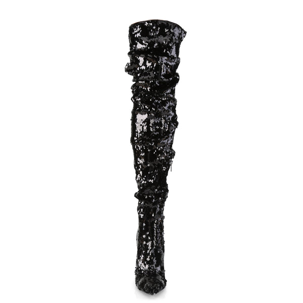 COURTLY-3011 Overknee Stiefel Schwarz von Pleaser – Ansicht 2