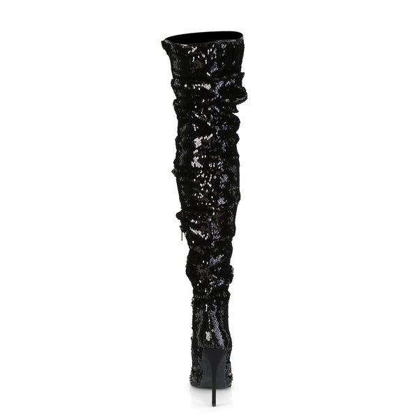 COURTLY-3011 Overknee Stiefel Schwarz von Pleaser – Ansicht 4