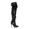 COURTLY-3011 Overknee Stiefel Schwarz von Pleaser – Ansicht 5