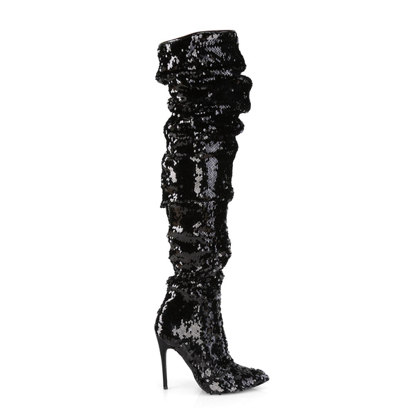 COURTLY-3011 Overknee Stiefel Schwarz von Pleaser – Ansicht 5