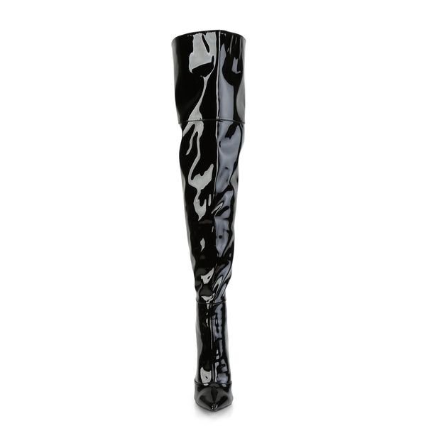 COURTLY-3012 Overknee Stiefel Lack Schwarz von Pleaser – Ansicht 2