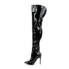 COURTLY-3012 Overknee Stiefel Lack Schwarz von Pleaser – Ansicht 3
