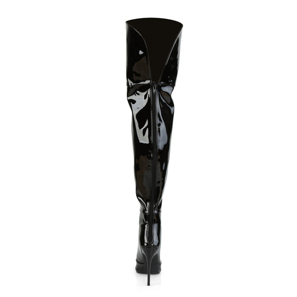 COURTLY-3012 Overknee Stiefel Lack Schwarz von Pleaser – Ansicht 4