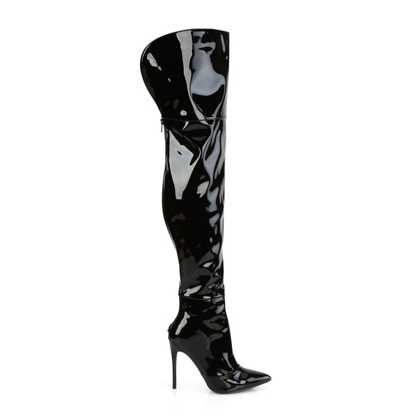 COURTLY-3012 Overknee Stiefel Lack Schwarz von Pleaser – Ansicht 5