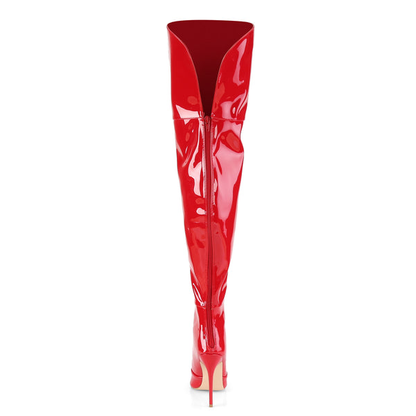COURTLY-3012 Overknee Stiefel Rot Lack von Pleaser – Ansicht 4