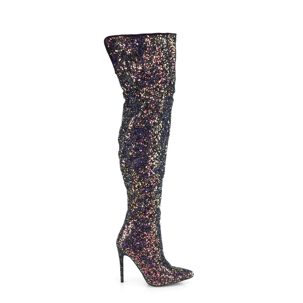 COURTLY-3015 Overknee Stiefel Schwarz von Pleaser – Ansicht 5