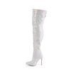 COURTLY-3015 Overknee Stiefel Glitzer Weiß von Pleaser – Ansicht 3