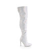 COURTLY-3015 Overknee Stiefel Glitzer Weiß von Pleaser – Ansicht 5