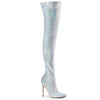 COURTLY-3015 Overknee Stiefel Glitzer Weiß von Pleaser