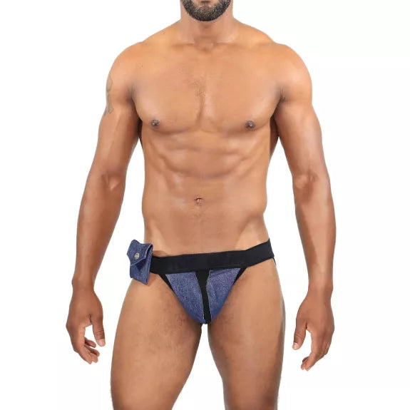 Jockstrap Jeans-Cowboy-Style mit Push-Up & abnehmbarer Seitentasche | TOF Paris
