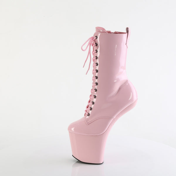 CRAZE-1040 Plateau Pony Stiefeletten - Rosa Lack von Pleaser – Ansicht 3