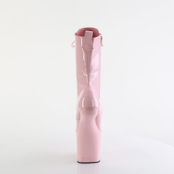 CRAZE-1040 Plateau Pony Stiefeletten - Rosa Lack von Pleaser – Ansicht 4