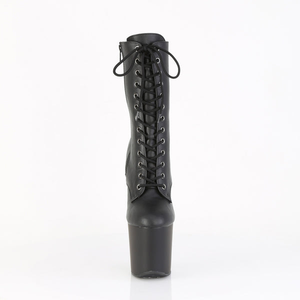 CRAZE-1040 Plateau Pony Stiefeletten - Schwarz Matt von Pleaser – Ansicht 2