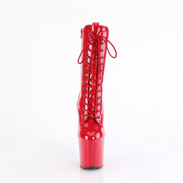 CRAZE-1040 Plateau Stiefeletten - Rot Lack von Pleaser – Ansicht 2