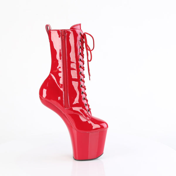 CRAZE-1040 Plateau Stiefeletten - Rot Lack von Pleaser – Ansicht 5