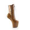 CRAZE-1040TT Plateau Pony Stiefeletten - Braun/Weiß Lack von Pleaser – Ansicht 5