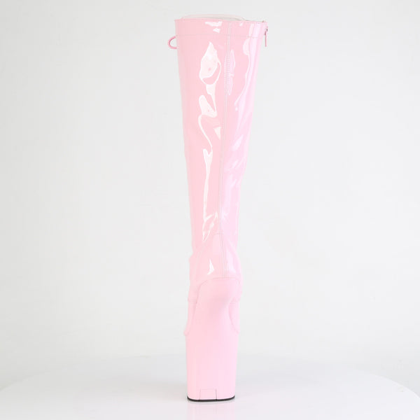 CRAZE-2023 Plateau Pony Stiefel - Rosa Lack von Pleaser – Ansicht 4