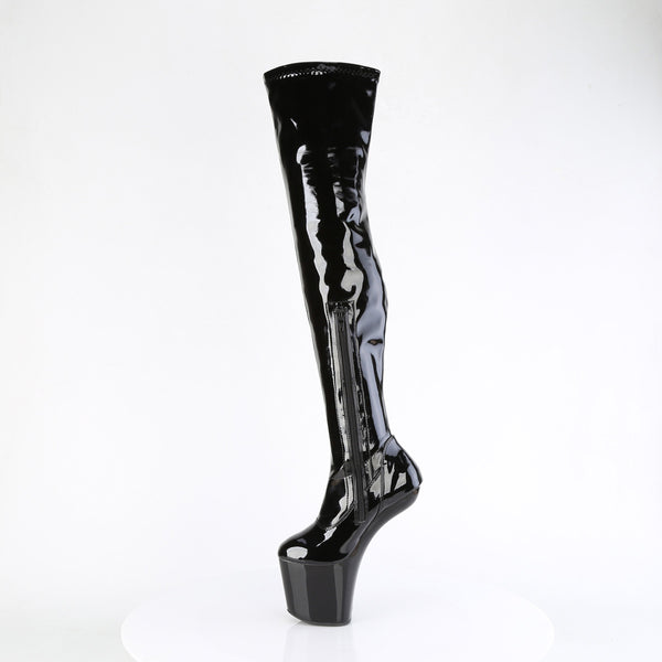 CRAZE-3000 Plateau Pony Overknee Stiefel - Schwarz Lack von Pleaser – Ansicht 3