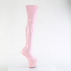 CRAZE-3000 Plateau Pony Overknee Stiefel - Rosa Lack von Pleaser – Ansicht 5