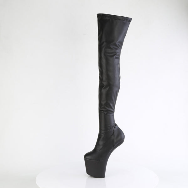 CRAZE-3000 Plateau Pony Overknee Stiefel - Schwarz Matt von Pleaser – Ansicht 3