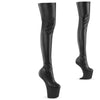 CRAZE-3000 Plateau Pony Overknee Stiefel - Schwarz Matt von Pleaser