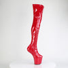 CRAZE-3000 Plateau Overknee Stiefel - Rot Lack von Pleaser – Ansicht 5
