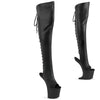 CRAZE-3019 Plateau Pony Overknee Stiefel - Schwarz Matt von Pleaser