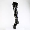 CRAZE-3028 Plateau Pony Overknee Stiefel - Schwarz Lack von Pleaser – Ansicht 3