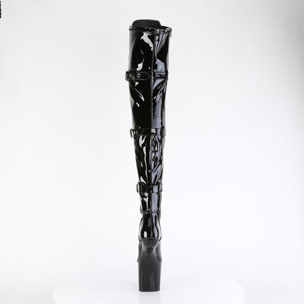 CRAZE-3028 Plateau Pony Overknee Stiefel - Schwarz Lack von Pleaser – Ansicht 4