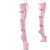 CRAZE-3028 Plateau Pony Overknee Stiefel - Rosa Lack von Pleaser