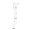 CRAZE-3028 Plateau Pony Overknee Stiefel - Weiß Lack von Pleaser – Ansicht 3