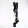 CRAZE-3050 Plateau Pony Overknee Stiefel - Schwarz Lack von Pleaser – Ansicht 3