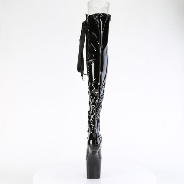 CRAZE-3050 Plateau Pony Overknee Stiefel - Schwarz Lack von Pleaser – Ansicht 4