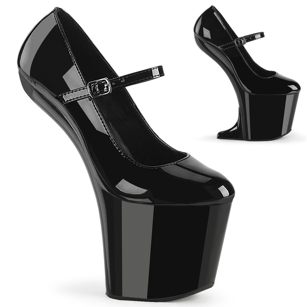 CRAZE-880 Plateau Pumps - Schwarz Lack von Pleaser