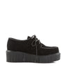 CREEPER-101 Plateau Schuhe Wildleder Schwarz | DemoniaCult SALE