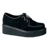 CREEPER-101 Plateau Schuhe Wildleder Schwarz | DemoniaCult SALE