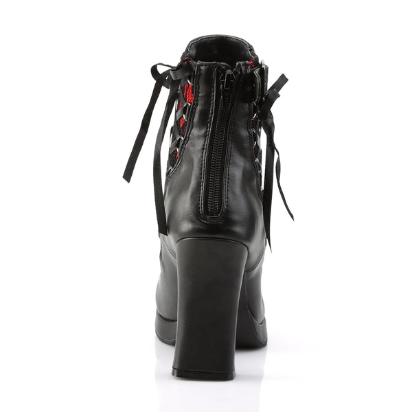 CRYPTO-51 Plateau Stiefeletten Schwarz Matt Schnürung von DemoniaCult – Ansicht 4