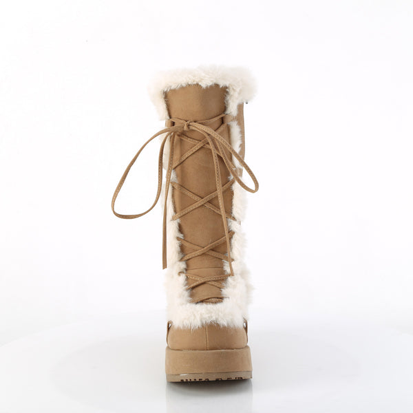 CUBBY-311 Plateau Stiefel - Beige/Weiß von DemoniaCult – Ansicht 2
