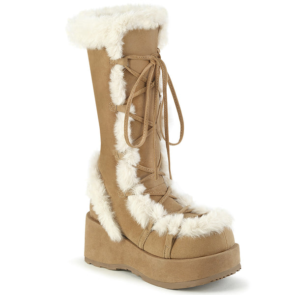 CUBBY-311 Plateau Stiefel - Beige/Weiß von DemoniaCult