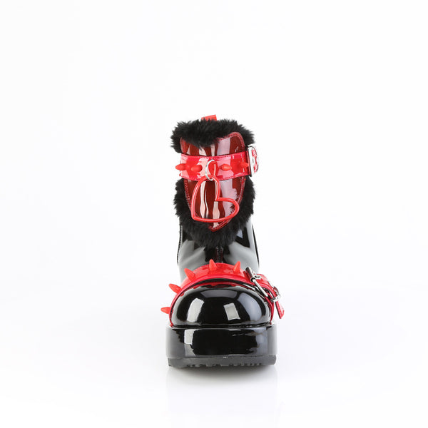 CUBBY-57 Plateau Stiefeletten - Schwarz/Rot von DemoniaCult – Ansicht 2