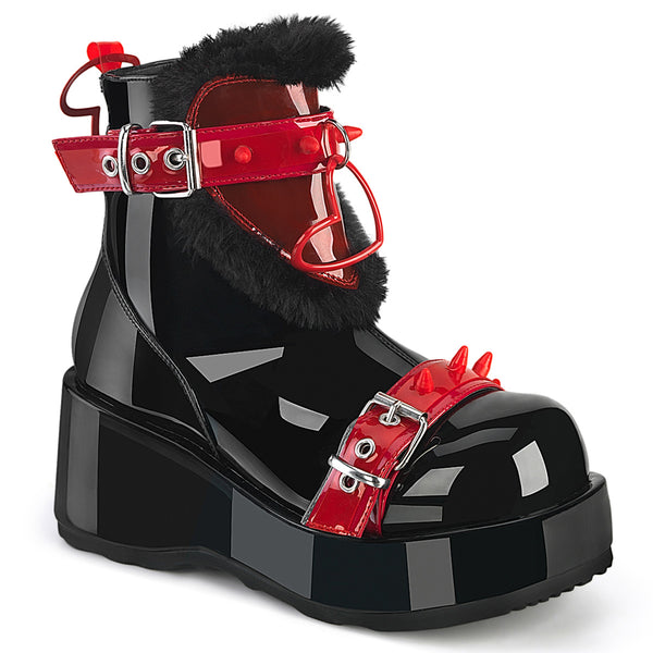 CUBBY-57 Plateau Stiefeletten - Schwarz/Rot von DemoniaCult