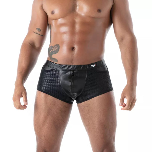 Schwarzer Kinky Zip Trunk-Slip von TOF Paris