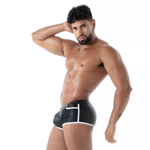 Schwarzer Kinky Zip Trunk-Slip von TOF Paris – Ansicht 3